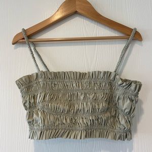 Sage green bandeau crop top
